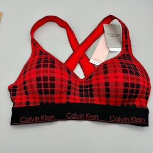 Calvin Klein Red Plaid Bra